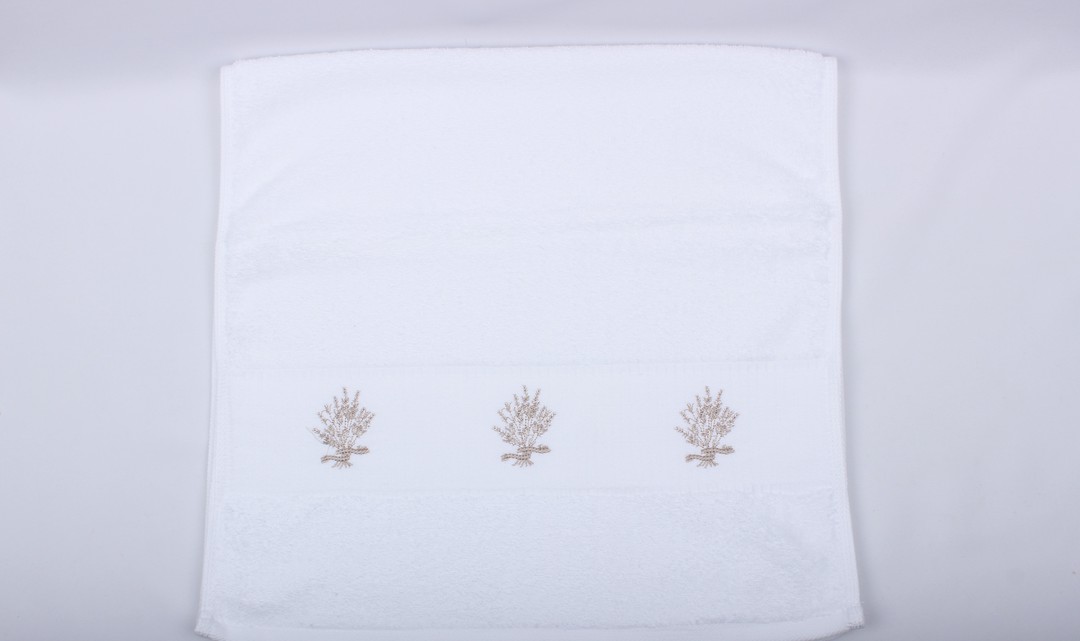 Lavender embroidered hand towel. Code HT-LAV image 0